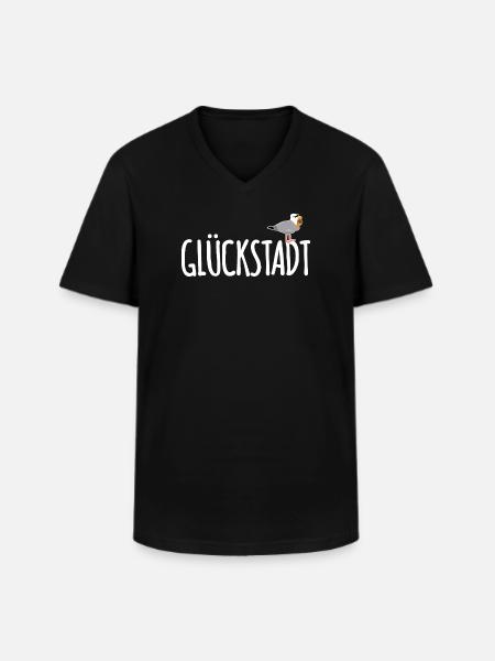 Glückstadt Möwe Elbe - Männer-T-Shirt mit V-Ausschnitt - Schwarz