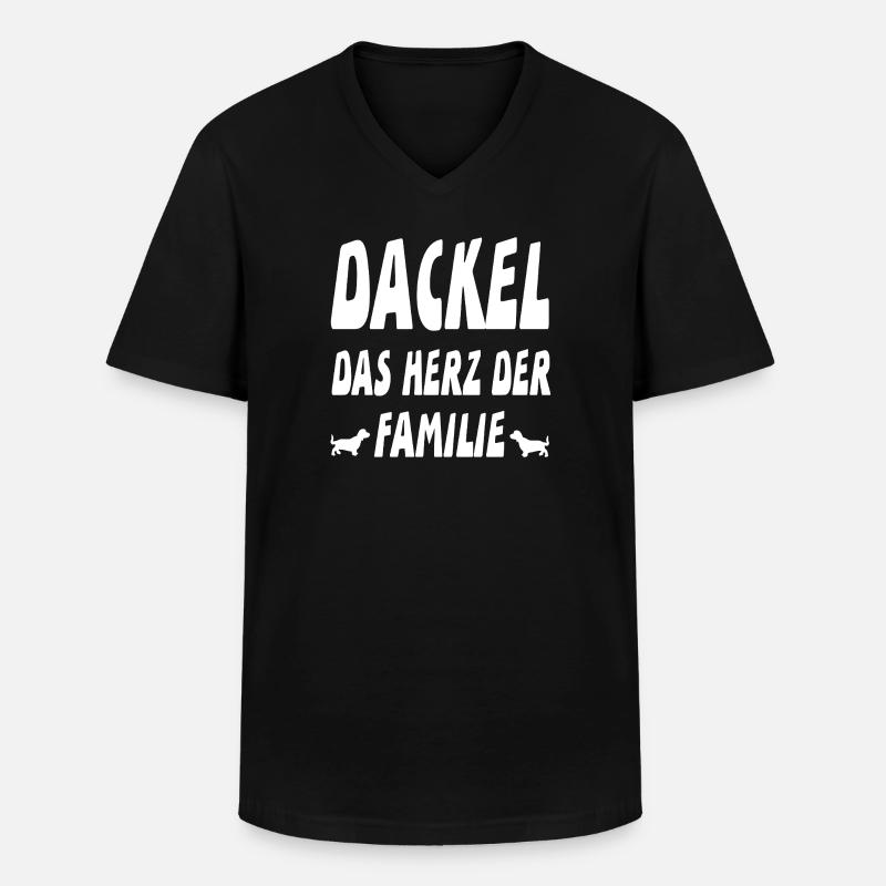 Dackel - Männer-T-Shirt mit V-Ausschnitt - Schwarz