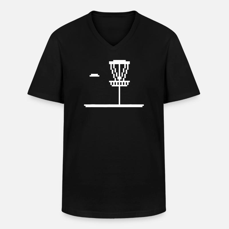Pixel Lighthouse Silhouette - Men's V-Neck T-Shirt - black