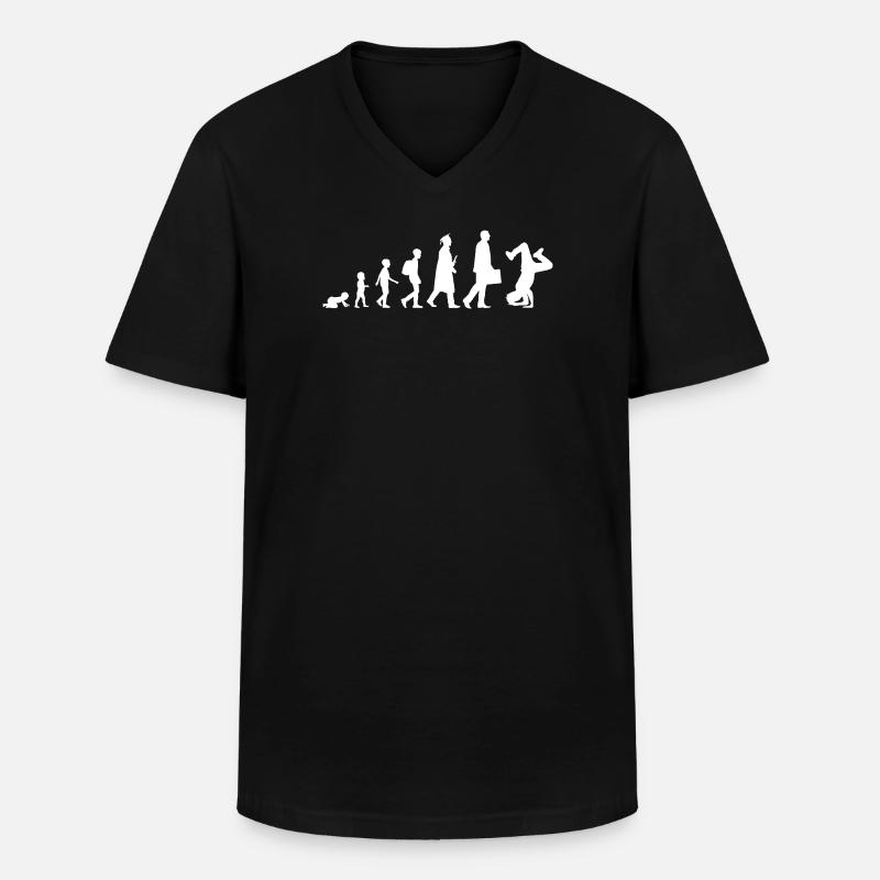 Évolution du breakdance - T-shirt col V Homme - noir
