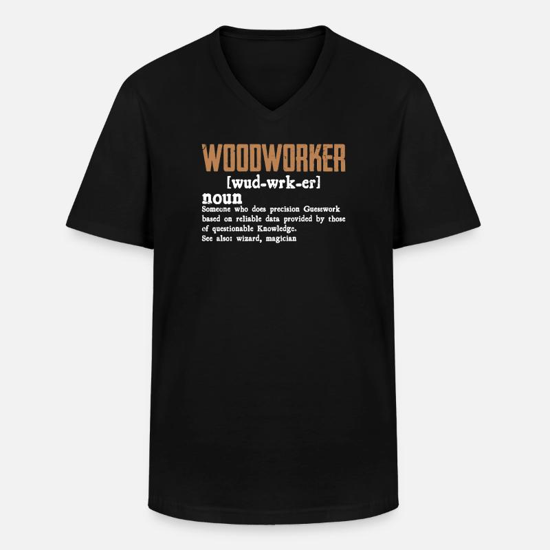 Rustikales Holzwerker Typo-Design - Männer-T-Shirt mit V-Ausschnitt - Schwarz