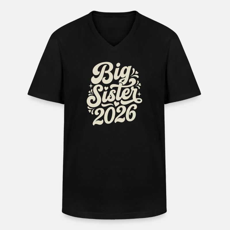 Große Schwester 2026 Script-Design - Männer-T-Shirt mit V-Ausschnitt - Schwarz