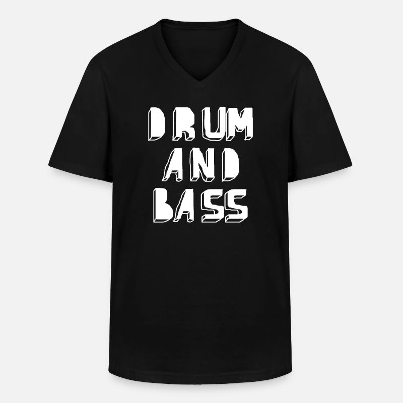 Glifo Neon Drum and Bass - Maglietta da uomo classica con scollo a V - nero