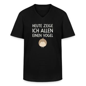  Heute Zeige Ich Allen Einen Vogel Lustiger Spruch - Männer-T-Shirt mit V-Ausschnitt - Schwarz - Vorne - AI Model Male 178 dark (178cm)