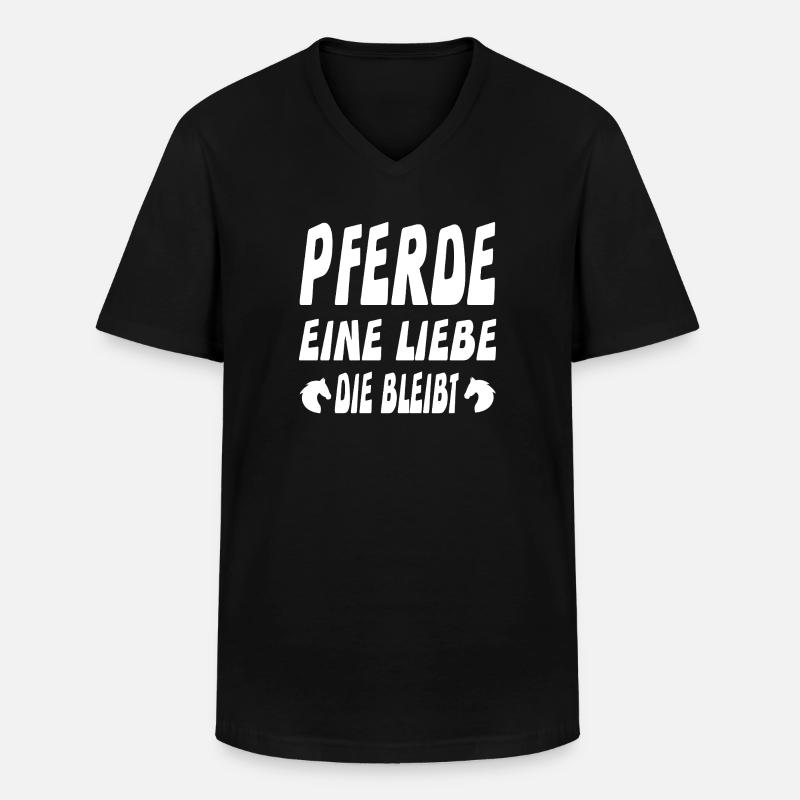 Pferde - Männer-T-Shirt mit V-Ausschnitt - Schwarz