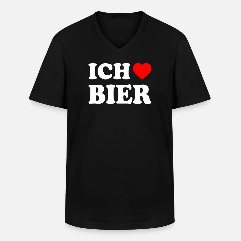 Ich liebe bier - Männer-T-Shirt mit V-Ausschnitt - Schwarz
