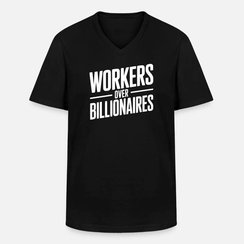 Arbeiter statt Milliardäre - Männer-T-Shirt mit V-Ausschnitt - Schwarz