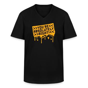 You're Absolutely Right Lustig Sarkastisch KI Logo - Männer-T-Shirt mit V-Ausschnitt - Schwarz - Vorne - AI Model Male 178 dark (178cm)
