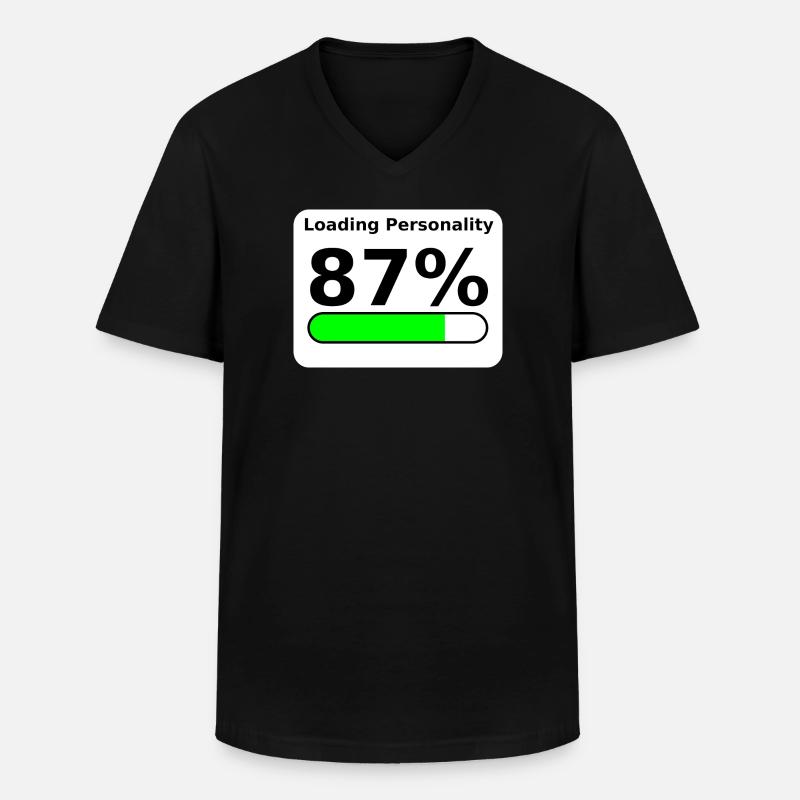 Loading Personality 87% – Nerdy Statement Tee - Männer-T-Shirt mit V-Ausschnitt - Schwarz