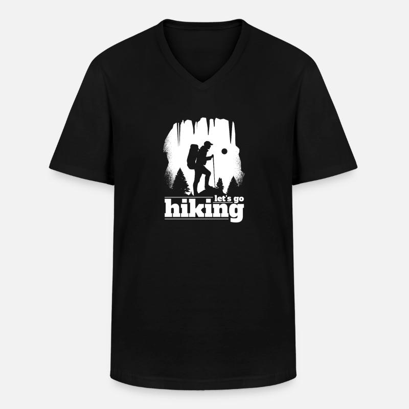 Let's Go Hiking - Männer-T-Shirt mit V-Ausschnitt - Schwarz