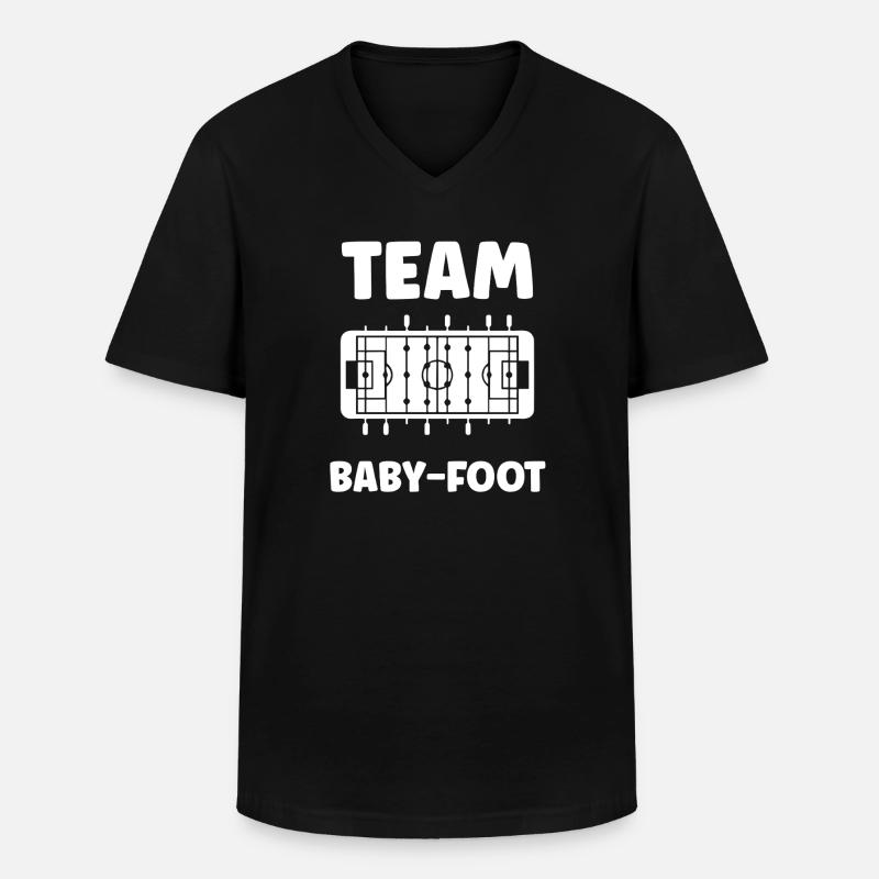 Tischfußball: - Männer-T-Shirt mit V-Ausschnitt - Schwarz