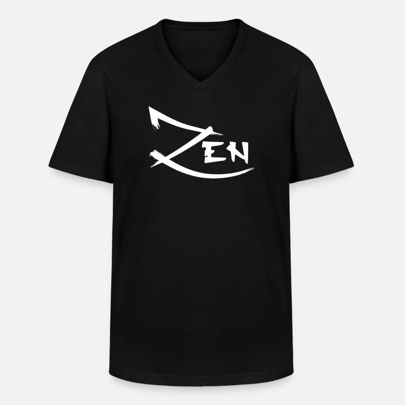 ZEN Minimalist Plotting - Men's V-Neck T-Shirt - black
