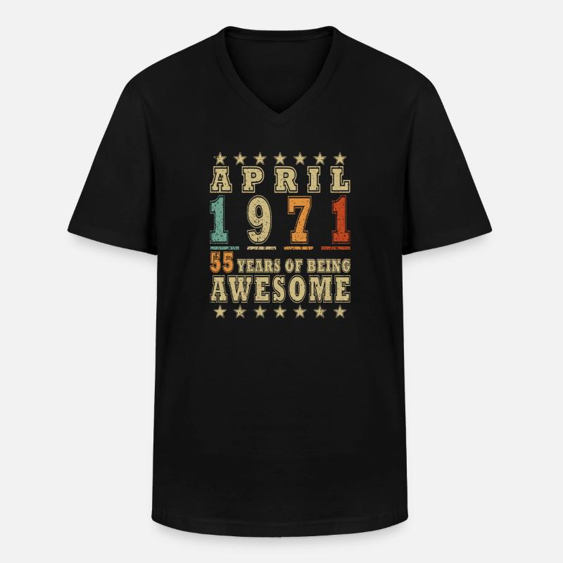 Jubilee year April 1971 - Men's V-Neck T-Shirt - black