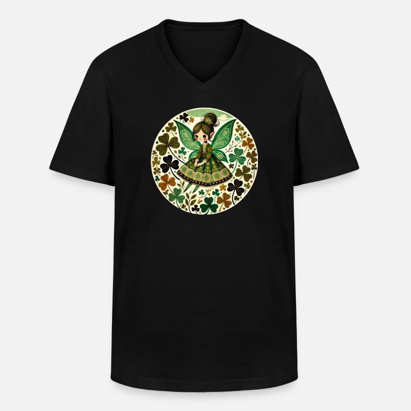 Smaragdfeenklee-Garten - Männer-T-Shirt mit V-Ausschnitt - Schwarz