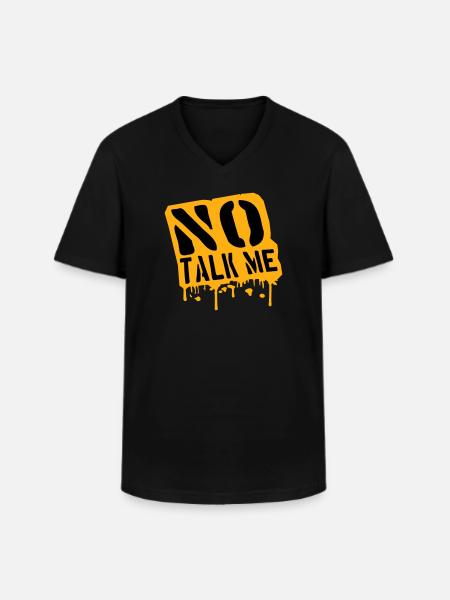 Nej, snak til mig, sjov antisocial introvert udtalelse - Klassisk herre T-shirt med V-udskæring - sort
