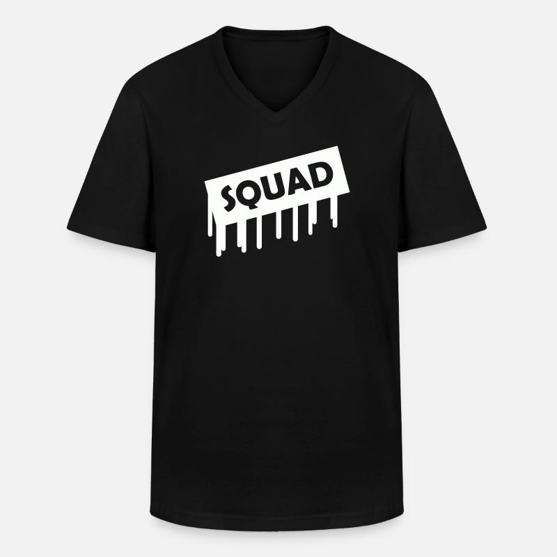 squad- - Männer-T-Shirt mit V-Ausschnitt - Schwarz
