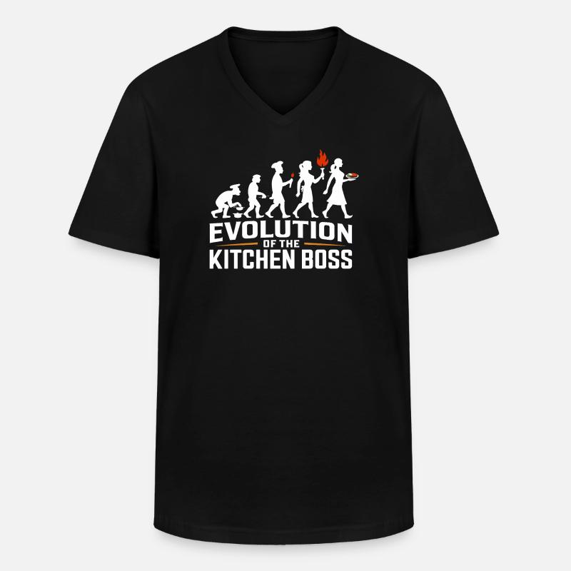Chef Evolution - Men's V-Neck T-Shirt - black