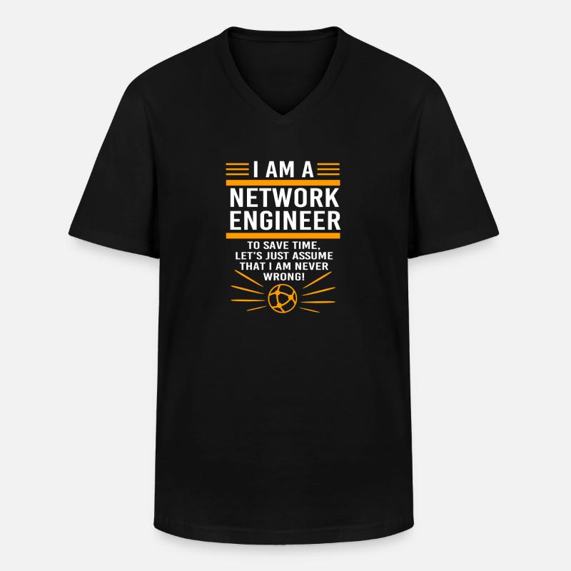 Netzwerk Informatiker Programmierer Admin - Männer-T-Shirt mit V-Ausschnitt - Schwarz