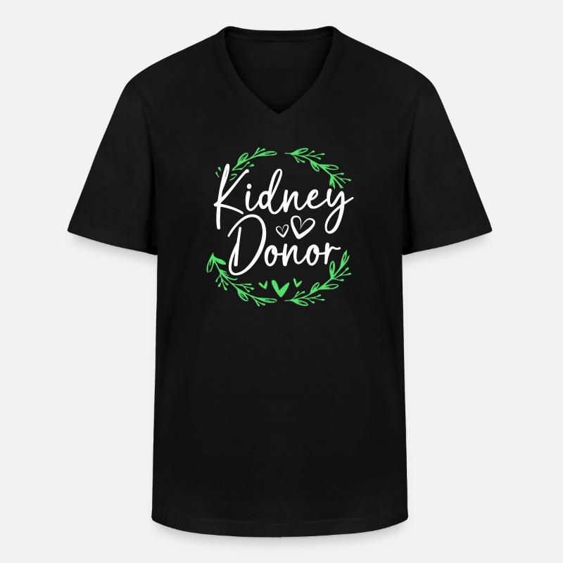 Organspende Transplantation Nierenspender - Männer-T-Shirt mit V-Ausschnitt - Schwarz