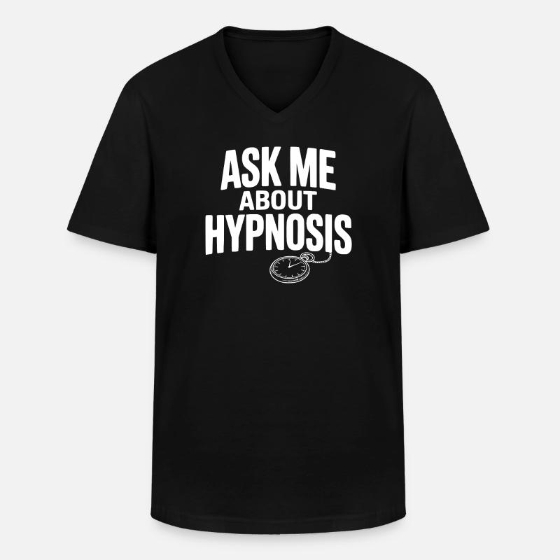 Frag mich nach Hypnose - Männer-T-Shirt mit V-Ausschnitt - Schwarz