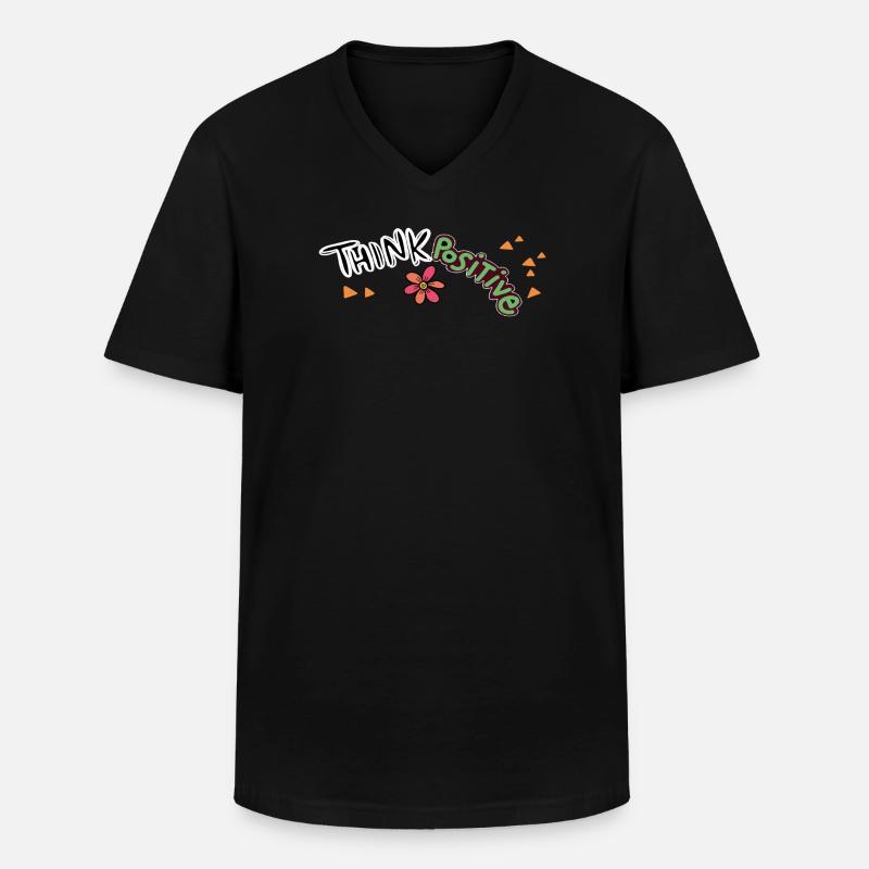 Think Positive  - Männer-T-Shirt mit V-Ausschnitt - Schwarz