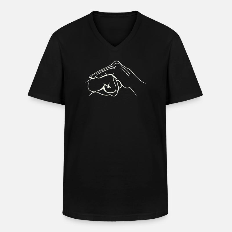 Hände Faust - Männer-T-Shirt mit V-Ausschnitt - Schwarz