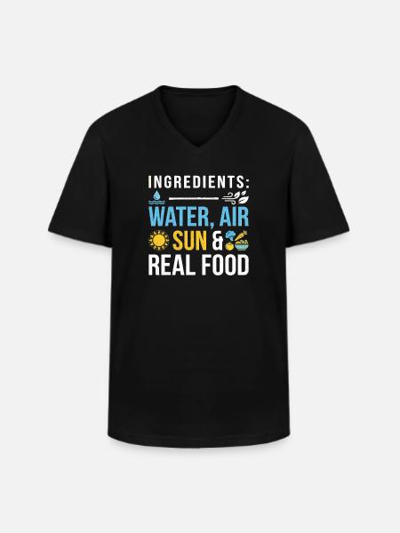 Nutrition Health Sports - Men's V-Neck T-Shirt - black