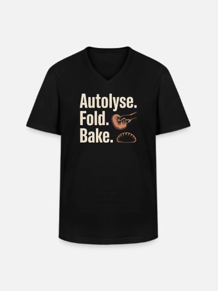 Autolyse Fold Bake Bread Art - Men's V-Neck T-Shirt - black