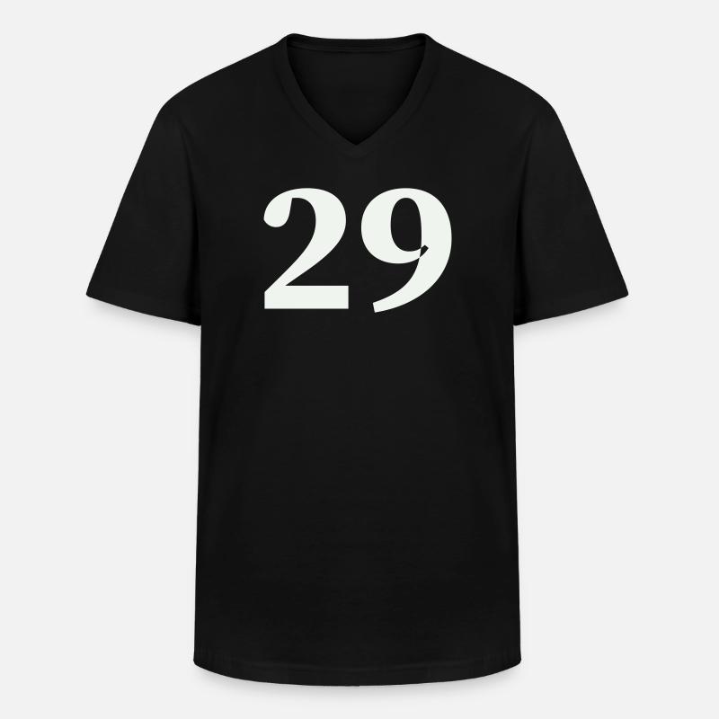 29 - Männer-T-Shirt mit V-Ausschnitt - Schwarz