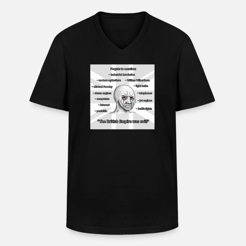 PROBRITAIN3 - Männer-T-Shirt mit V-Ausschnitt - Schwarz
