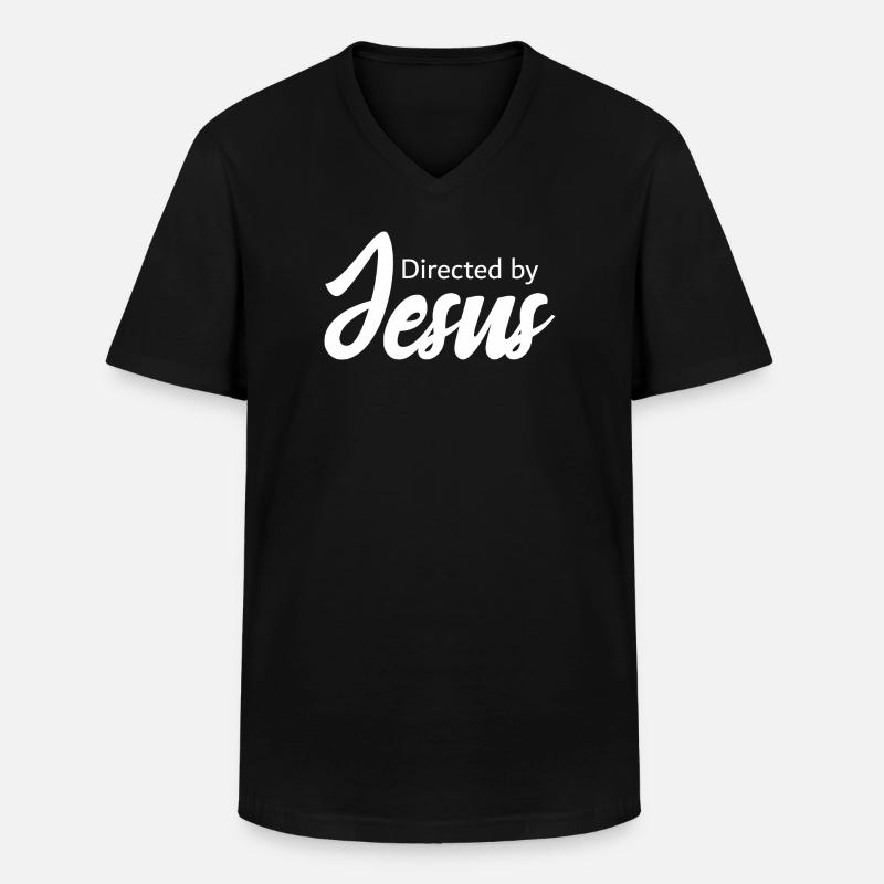 Regie_Jesus Statement  - Männer-T-Shirt mit V-Ausschnitt - Schwarz