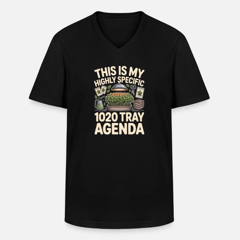 1020-Tray-Agenda | Microgreens Nerd - Männer-T-Shirt mit V-Ausschnitt - Schwarz