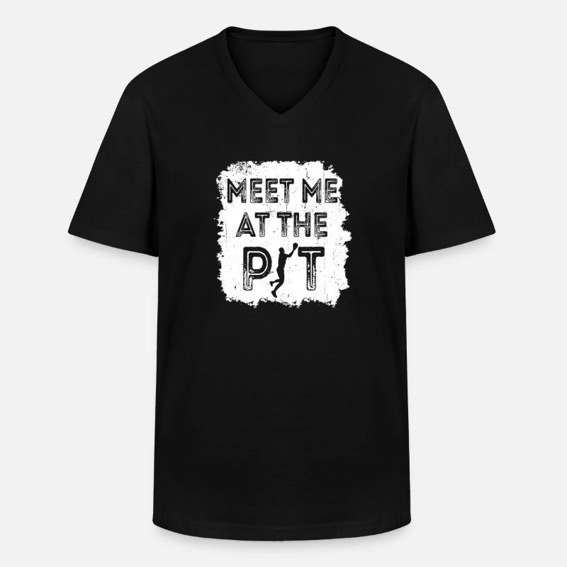 Triff mich im Dot - Männer-T-Shirt mit V-Ausschnitt - Schwarz