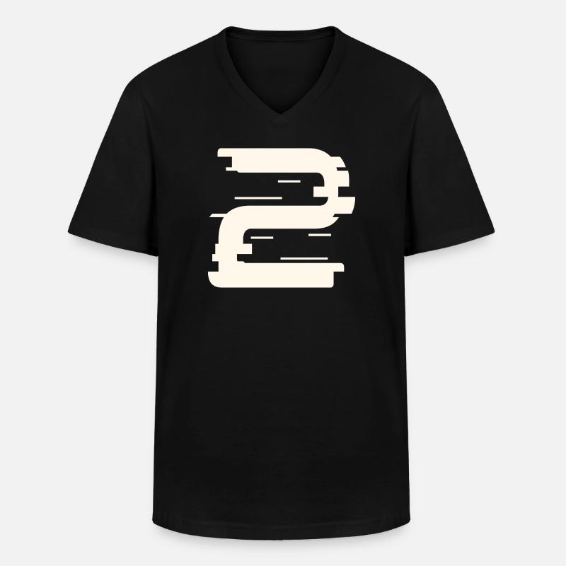 2 - Männer-T-Shirt mit V-Ausschnitt - Schwarz