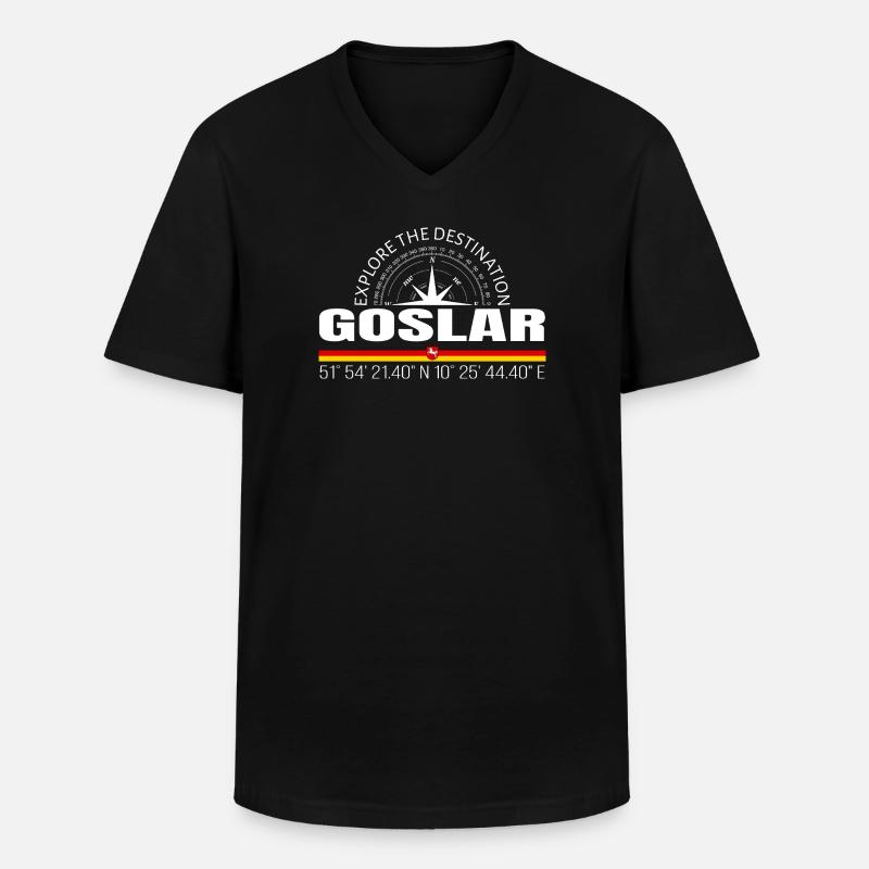 Goslar - Männer-T-Shirt mit V-Ausschnitt - Schwarz