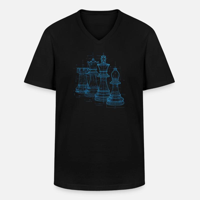 Cadeau Plan d’échecs pour hommes - T-shirt col V Homme - noir