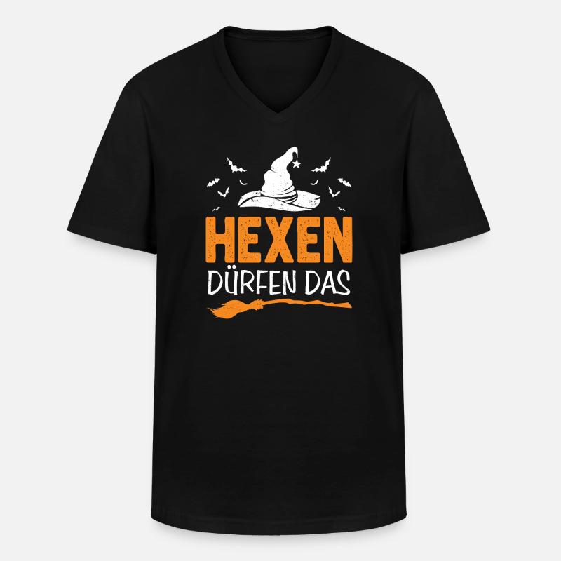 Hexen Dürfen Das Halloween  - Männer-T-Shirt mit V-Ausschnitt - Schwarz