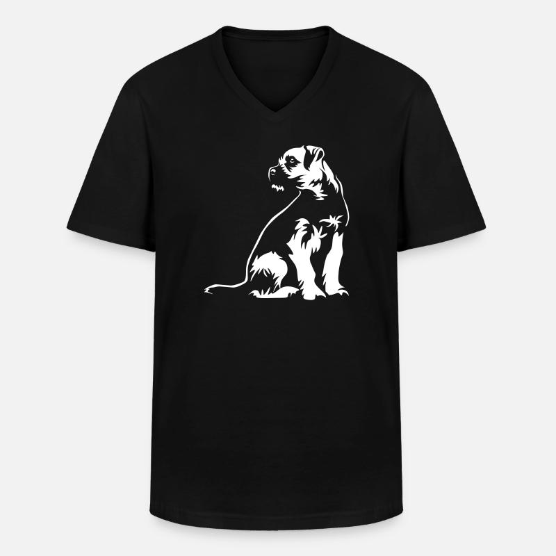 Border Terrier "Black Edition" - Men's V-Neck T-Shirt - black