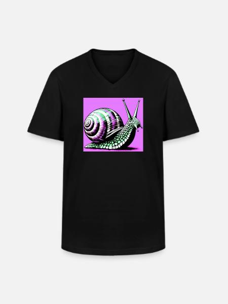Escargot - T-shirt col V Homme - noir