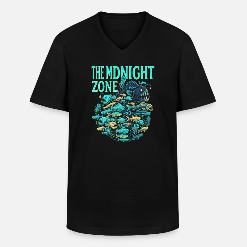 Midnight Pacific - Männer-T-Shirt mit V-Ausschnitt - Schwarz