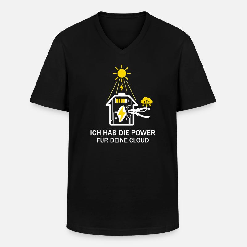 Solar Handwerker Cloud Power   - Männer-T-Shirt mit V-Ausschnitt - Schwarz