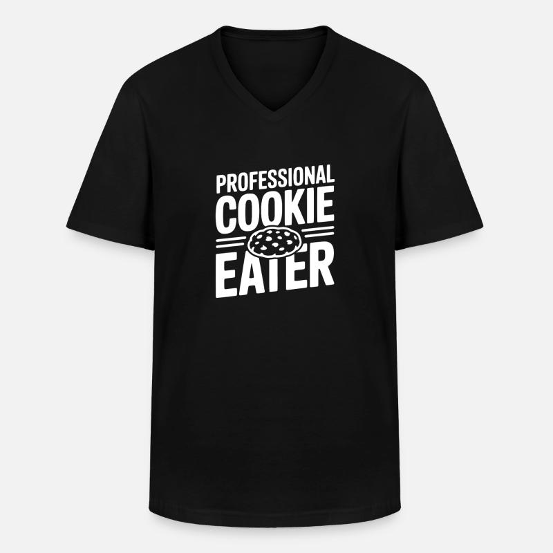 Professional Cookie Eater - Men's V-Neck T-Shirt - black
