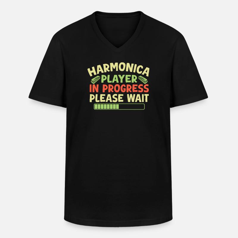 Harmonica Funny Harmonica en cours - T-shirt col V Homme - noir