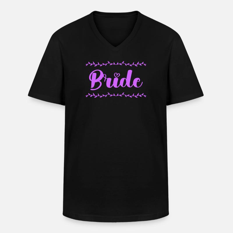 bride_braut- - Männer-T-Shirt mit V-Ausschnitt - Schwarz