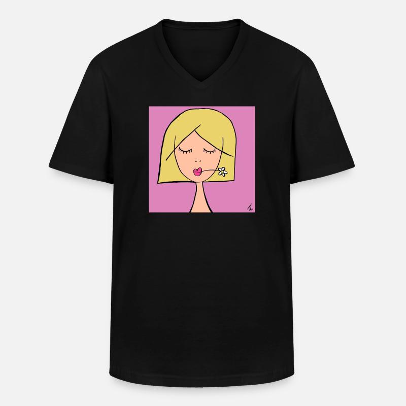 blond - Männer-T-Shirt mit V-Ausschnitt - Schwarz