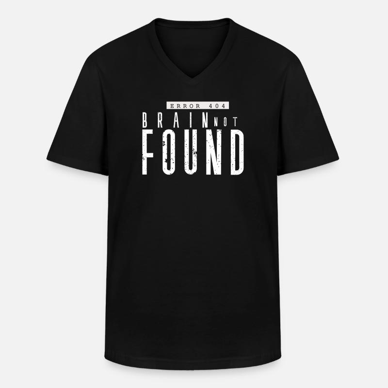 Fehler 404: Verlorenes Gehirn - Männer-T-Shirt mit V-Ausschnitt - Schwarz