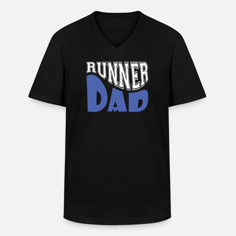 Läufer-Vater - Männer-T-Shirt mit V-Ausschnitt - Schwarz