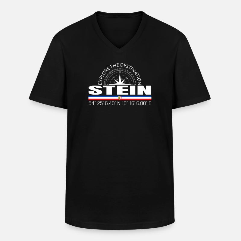 Stein - Männer-T-Shirt mit V-Ausschnitt - Schwarz