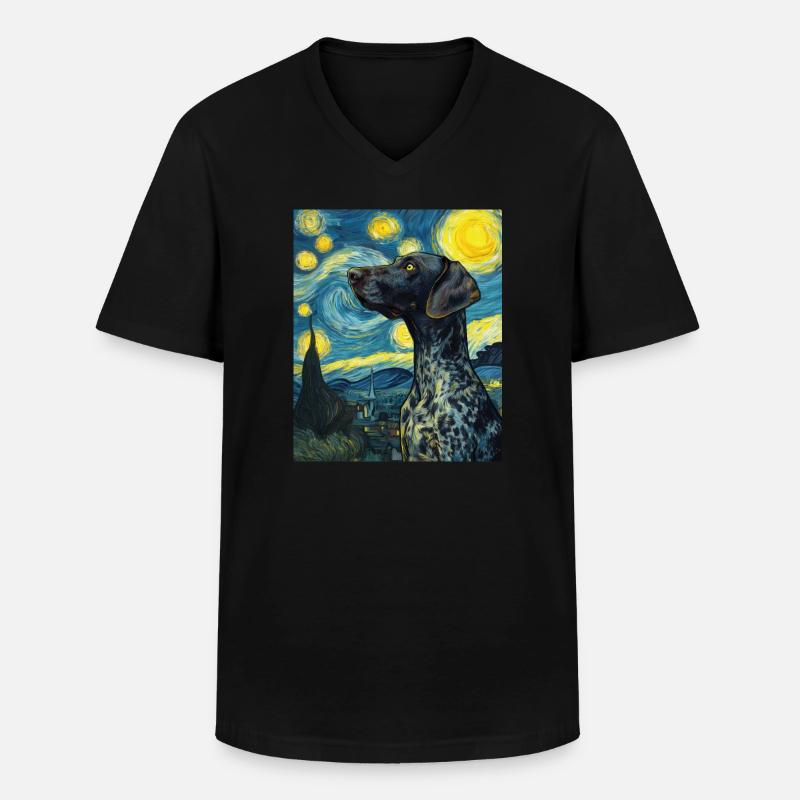 Deutsch Kurzhaar - Männer-T-Shirt mit V-Ausschnitt - Schwarz