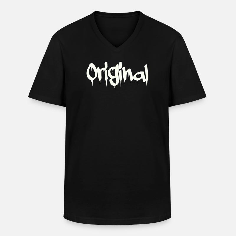 original - Männer-T-Shirt mit V-Ausschnitt - Schwarz